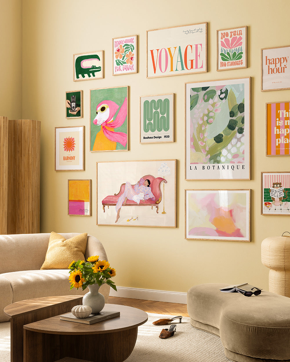 Sunny Delight Gallery Wall