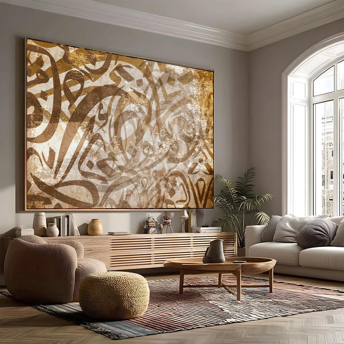 Vintage Arabic Calligraphy - Printed Canvas
