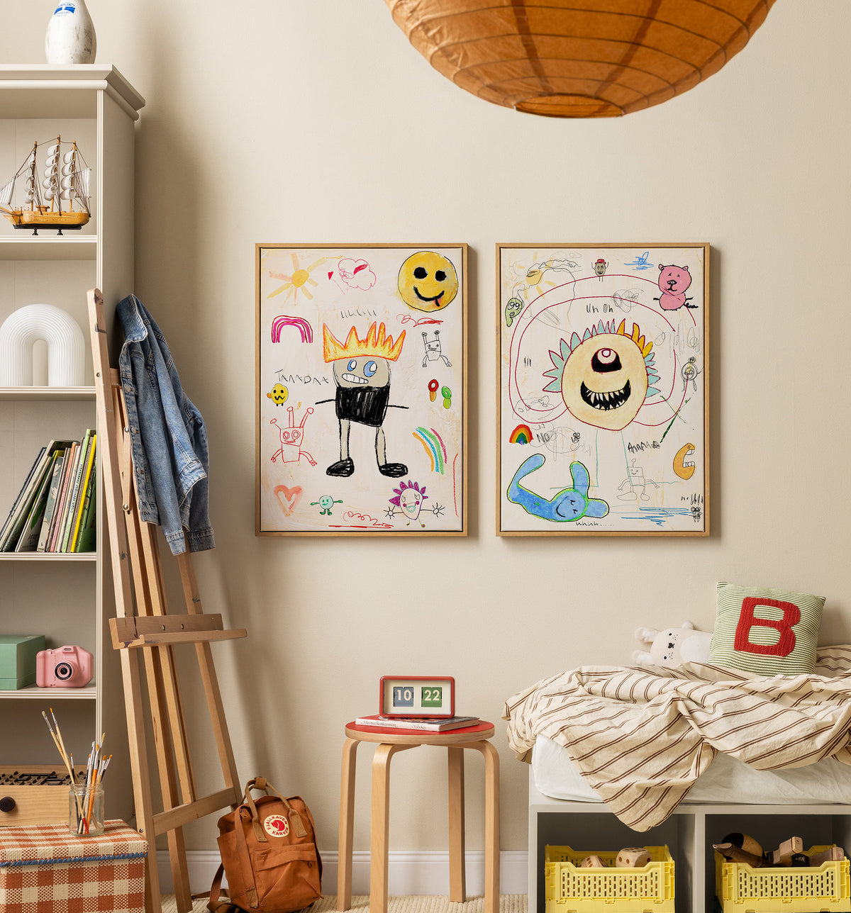 Doodle Monster Set - Printed Canvas