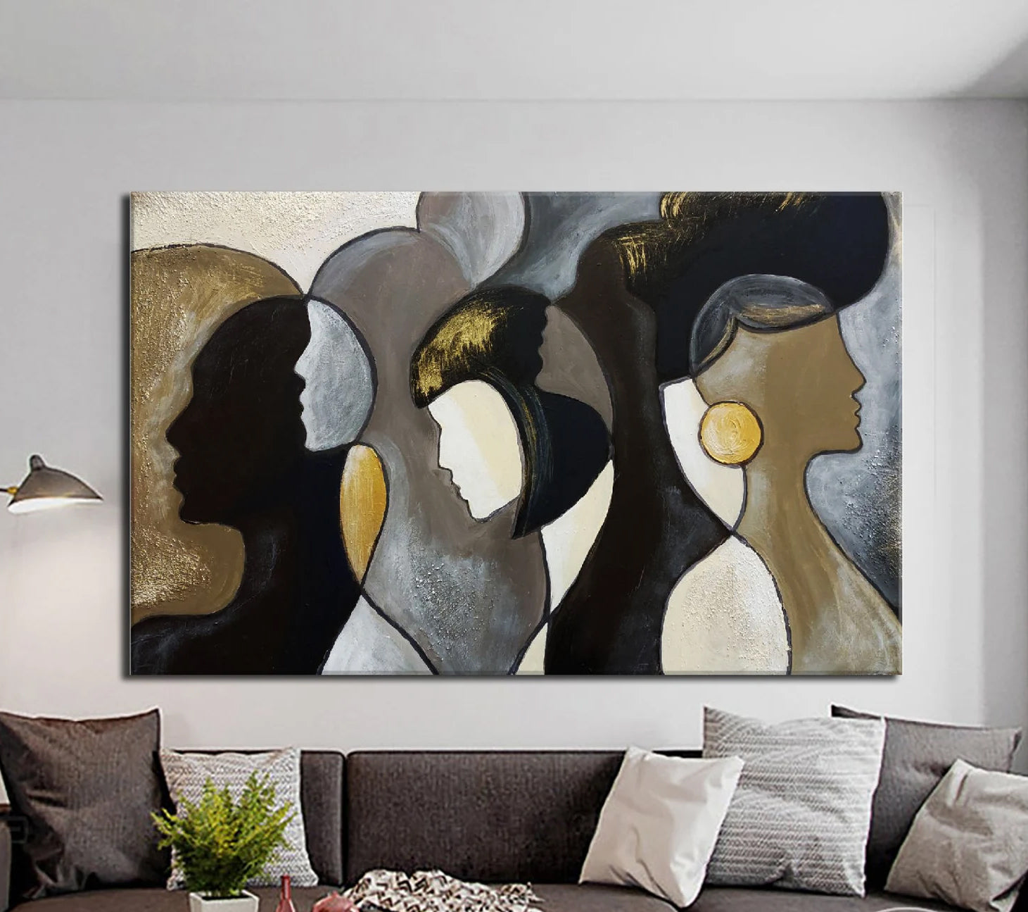 Faces Abstract - Printed Canvas