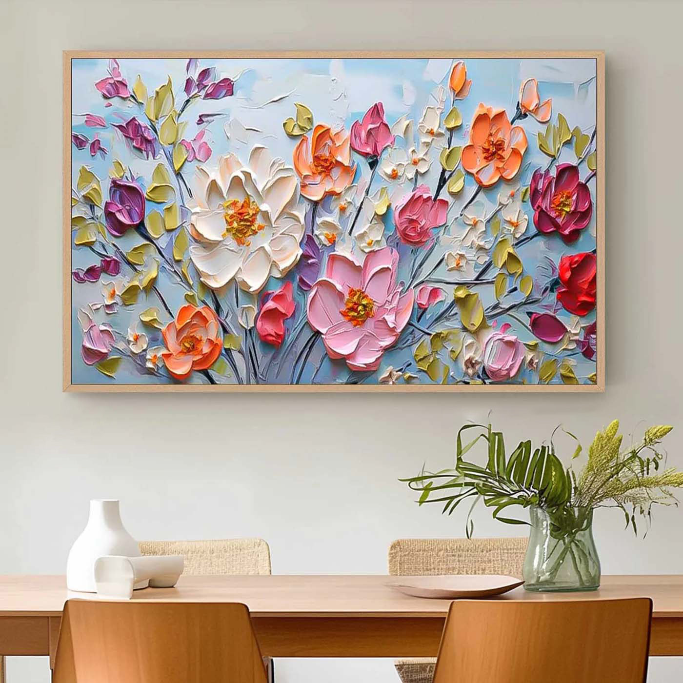 Flowers Abstract 3D - Printed Canvas