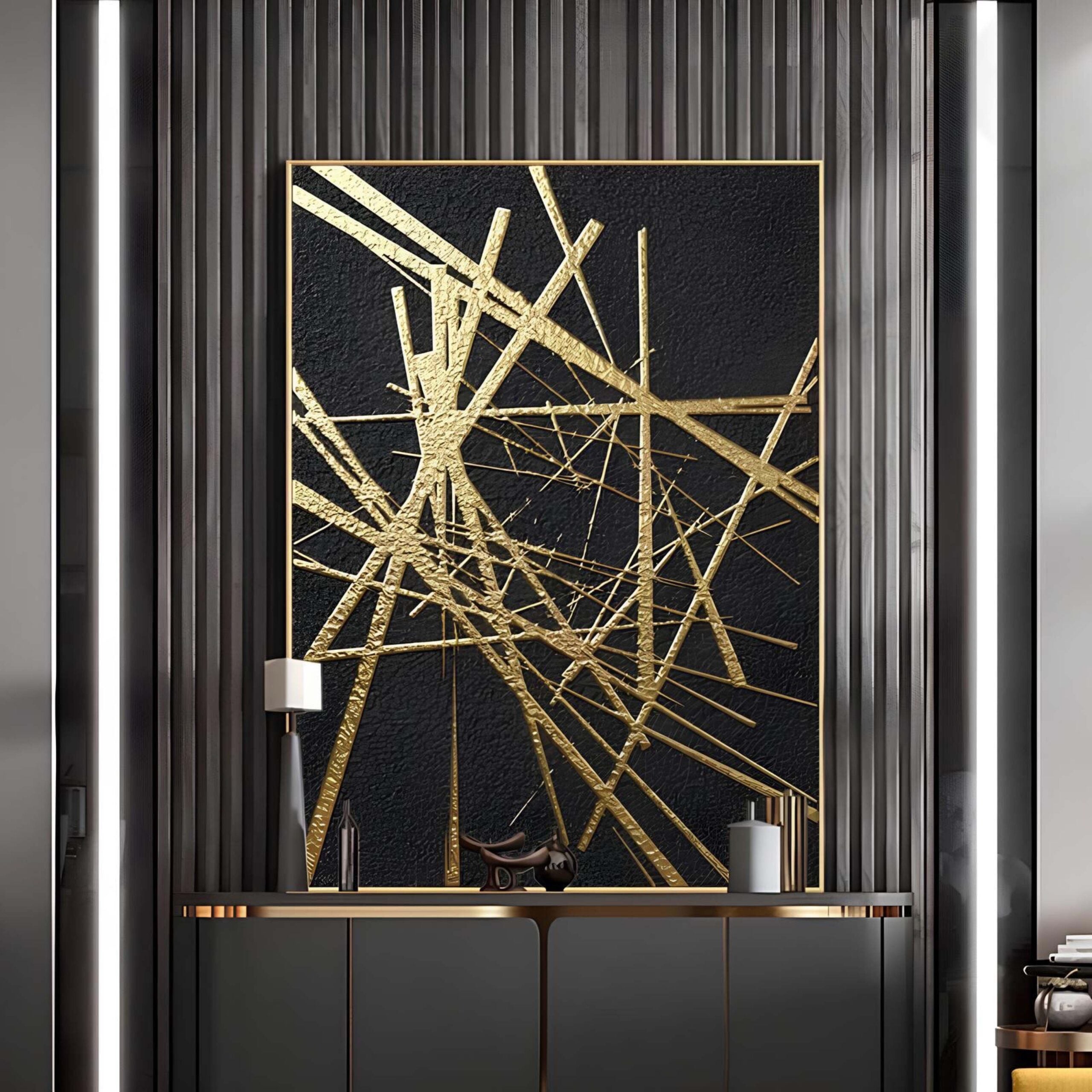 Abstract - Gold Art - Printed Canvas