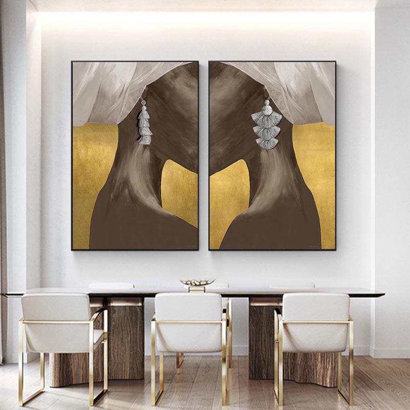African Face Set - Printed Canvas ( 2 Pieces )