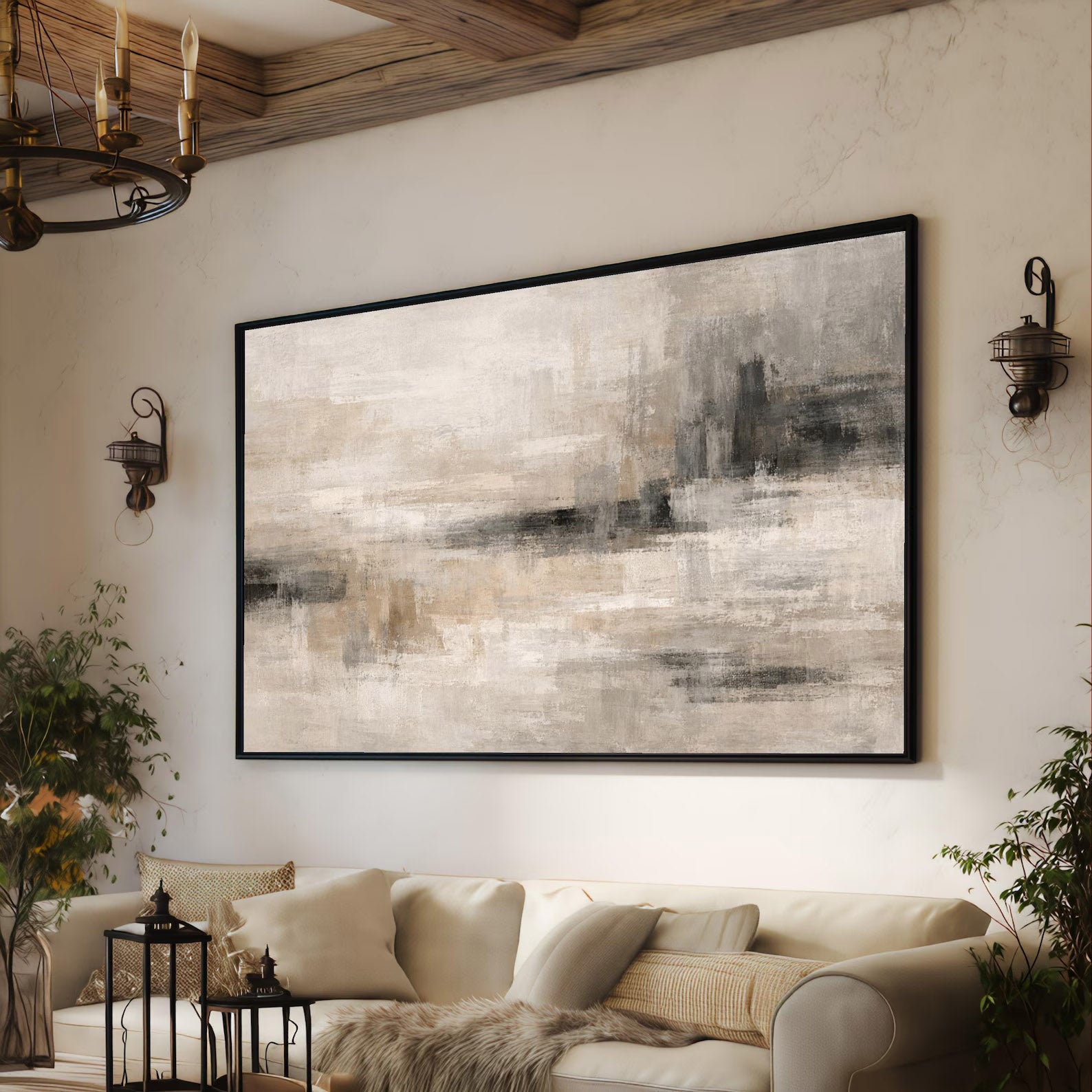 Abstract Beige - Printed Canvas
