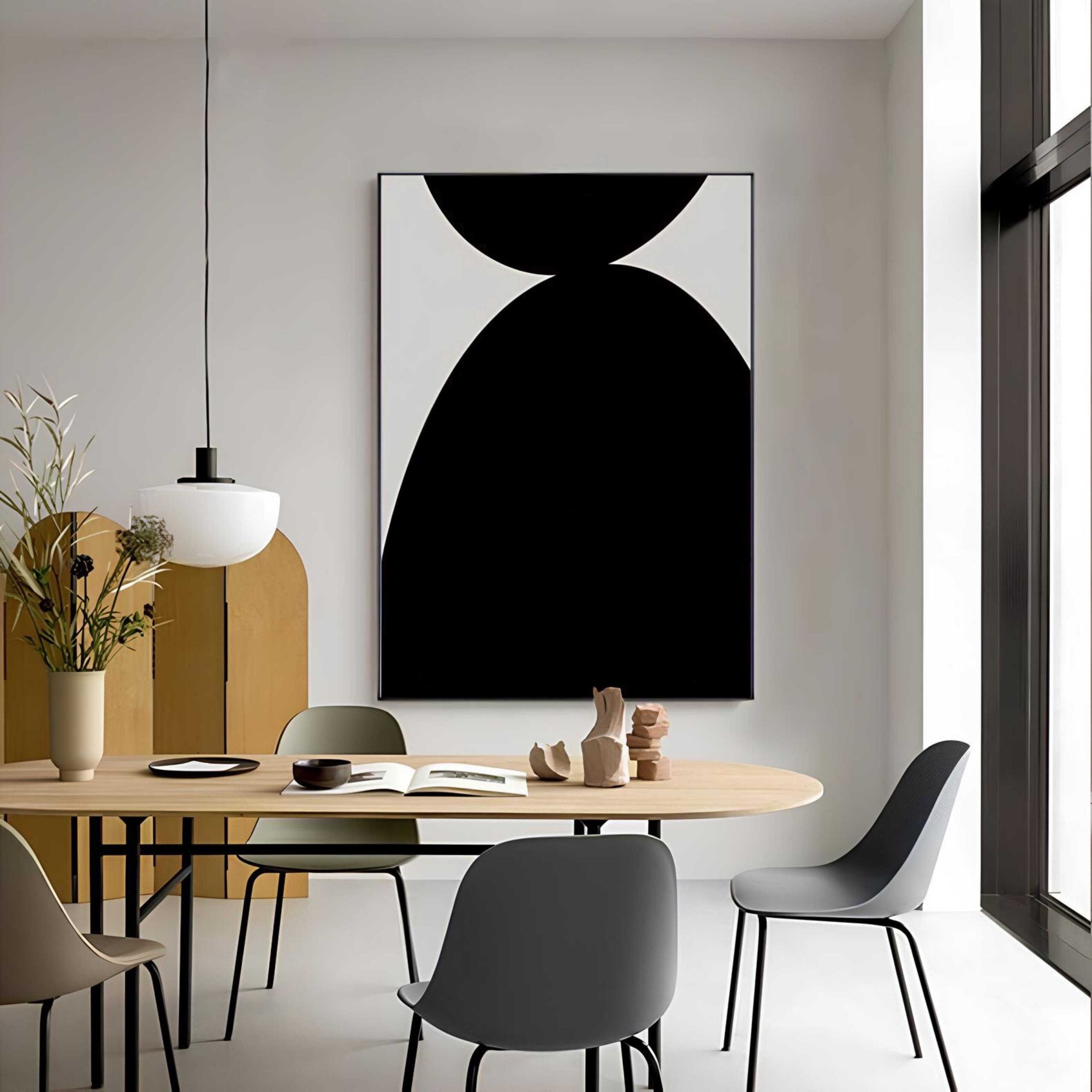 Bold Black White Minimalist - Printed Canvas