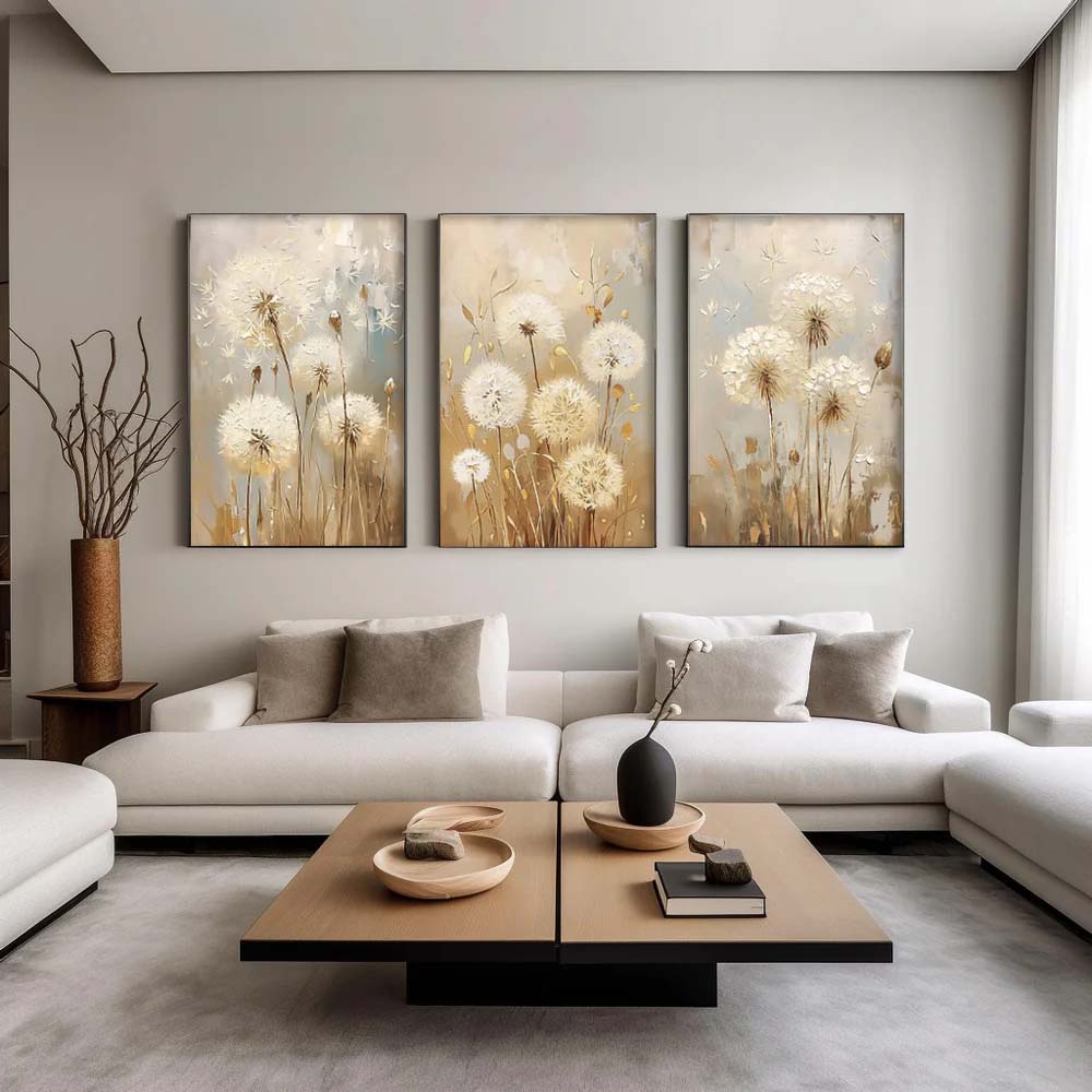 Lower in forest Abstract- Printed Canvas (Set 3 Pieces)