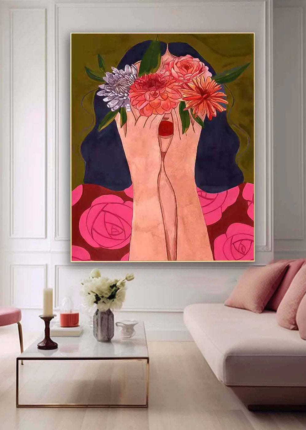 Hidden Face Abstract - Printed Canvas.