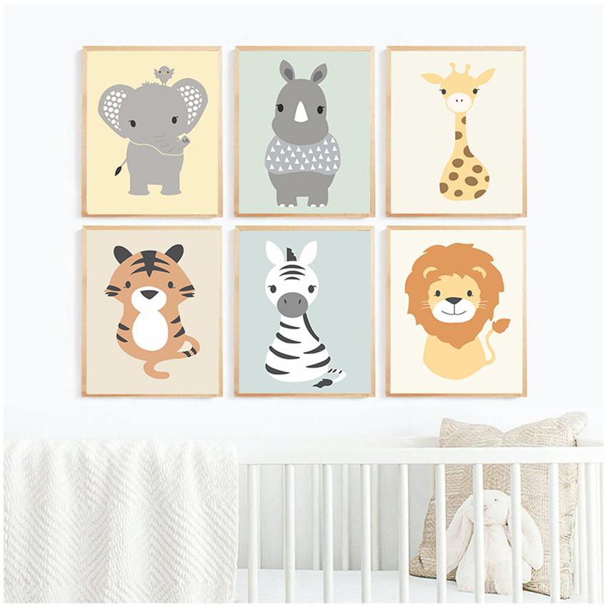 Netter Elefant Giraffe Wall Set ( 6 Pcs )