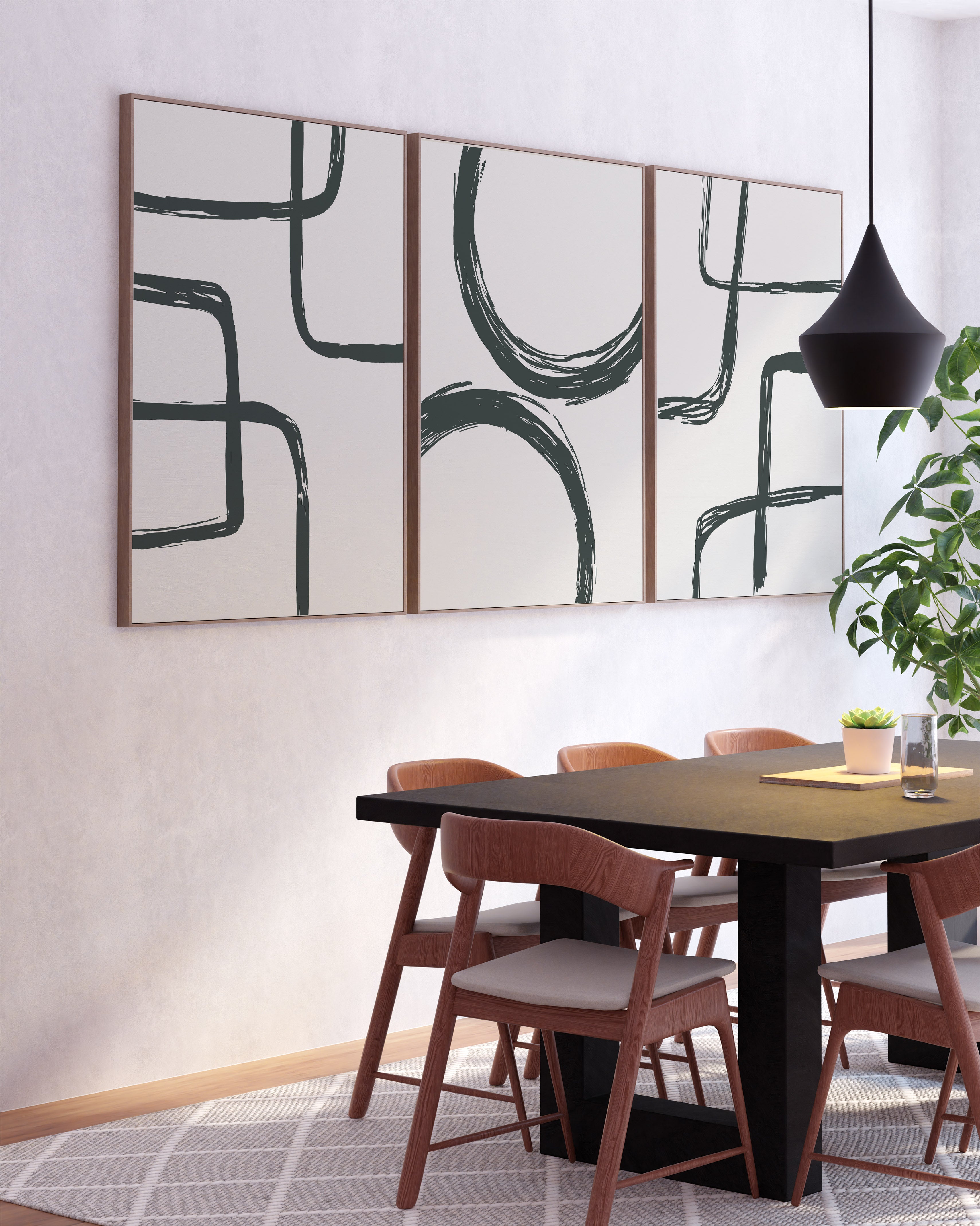Abstract Lines Set - Printed Canvas - 3 Pieces