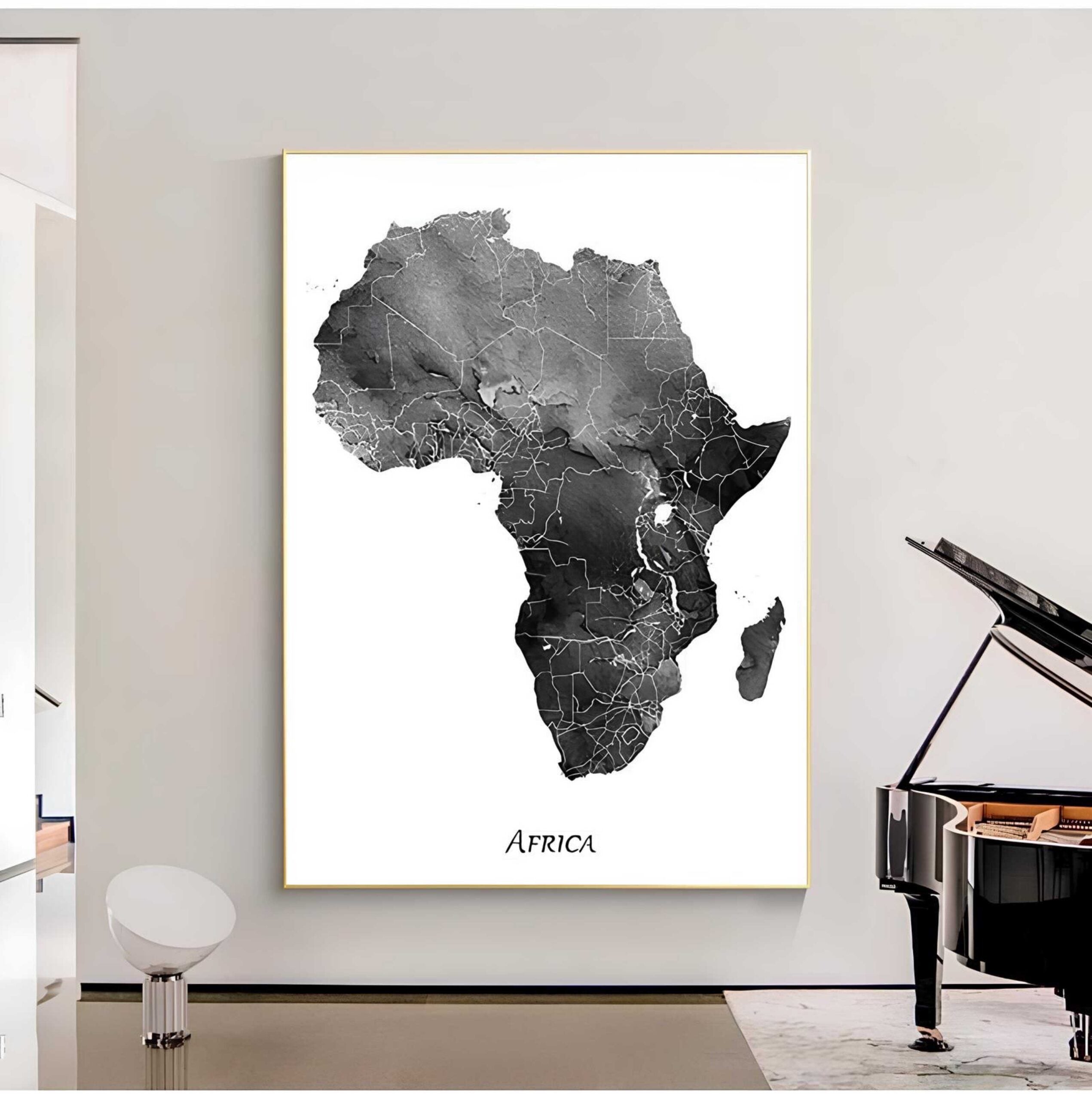 Black & White  Africa - Printed Canvas