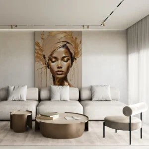 Abstract Woman Gold – Printed Canvas