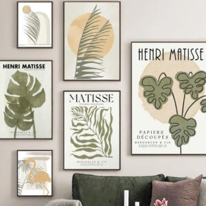 Nordic Leaves Art Poster Abstract Matisse Set