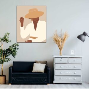 African Women With Hat - Printed Canvas